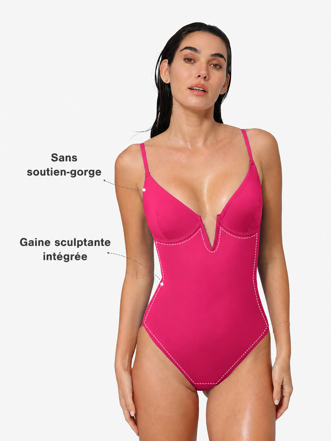 Maillot de Bain Sculptant Lina — Décolleté Plongeant
